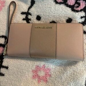 Michael Kors Blush and Beige Wristlet